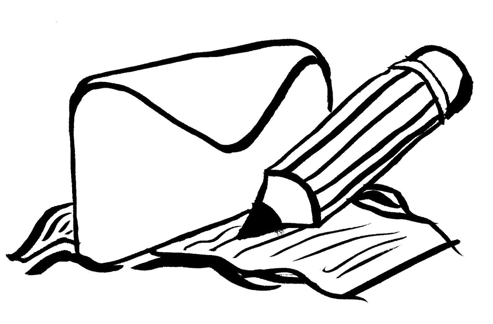 An illustration of a pencil writing a letter